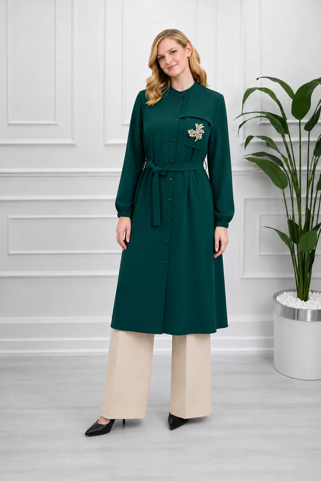 Alesya 5265 tunik beli bağcıklı